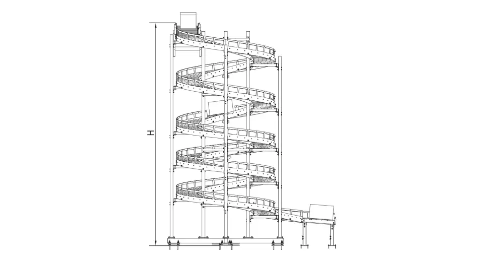 Przenośnik spiralny grawitacyjny_szkic_1
