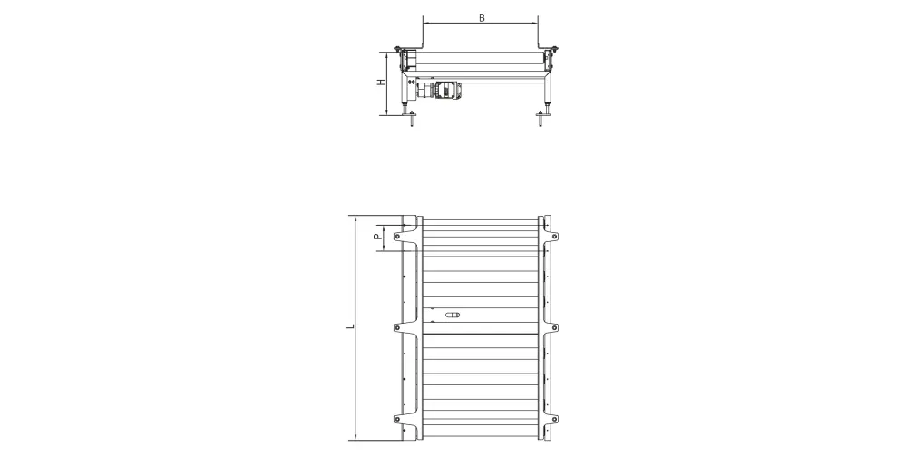 Przenośnik rolkowy 400 V_szkic