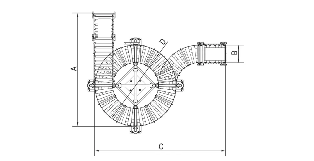 Przenośnik spiralny grawitacyjny_szkic_2